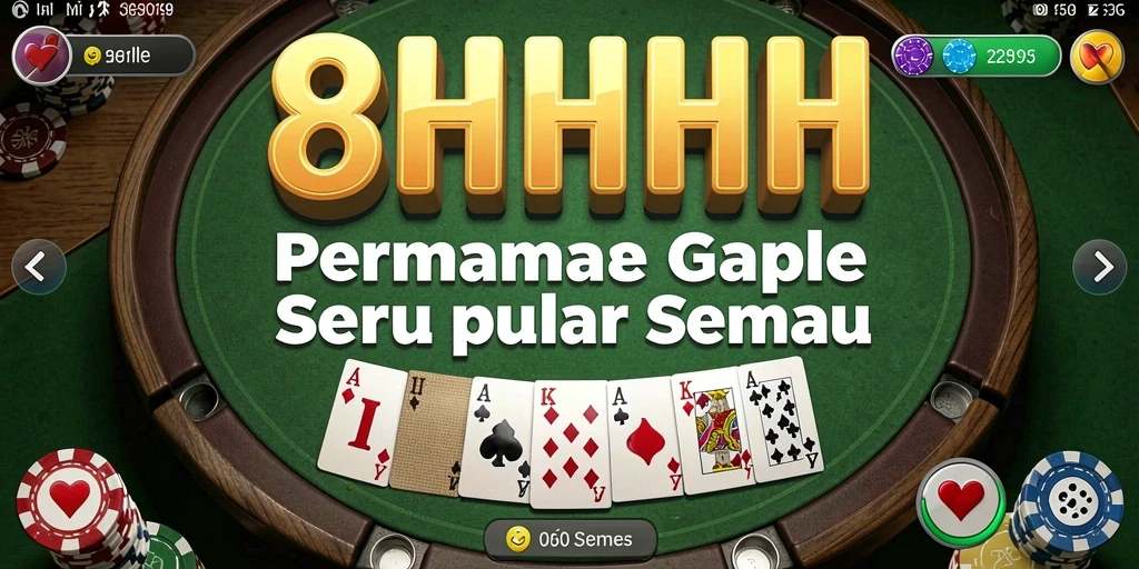 Tampilan gameplay 8HHH yang menarik dengan kartu Gaple.