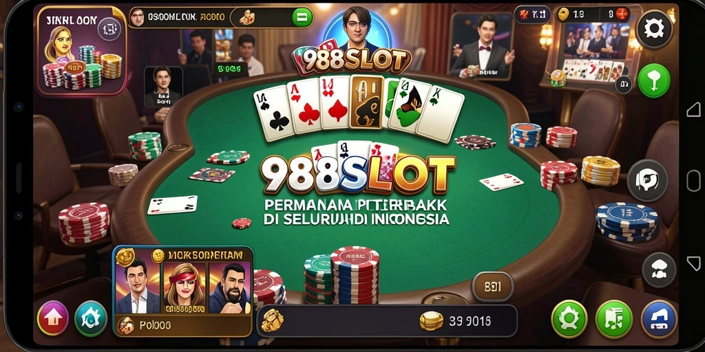 Screenshot gameplay 988SLOT yang menampilkan aksi seru permainan Poker.