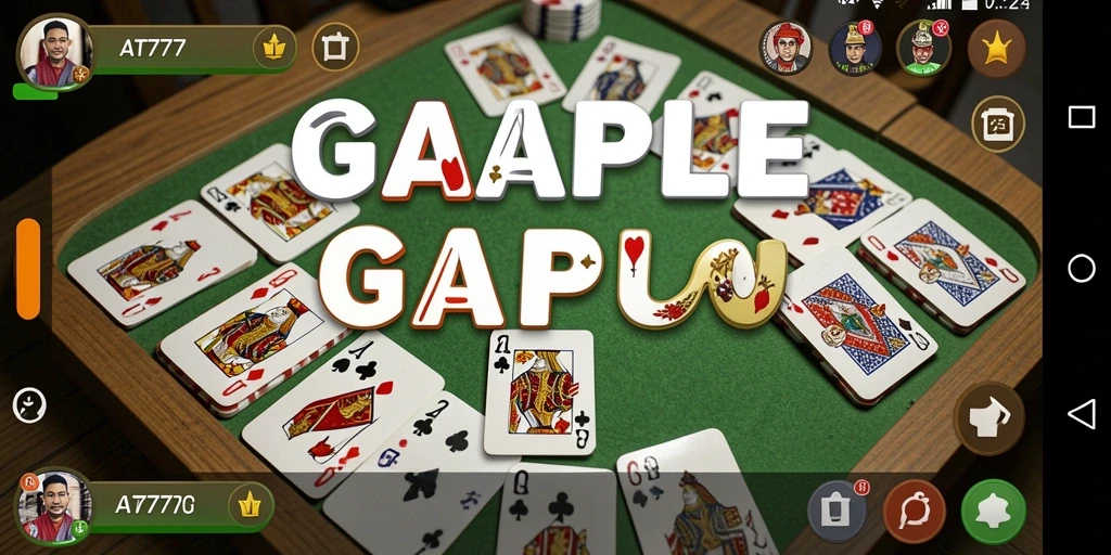 Screenshot AT777 menampilkan permainan Gaple yang menarik dan interaktif.