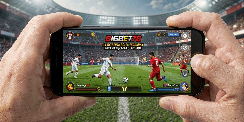 Tampilan gameplay seru dan menarik dari BIGBET78 di lapangan sepak bola.