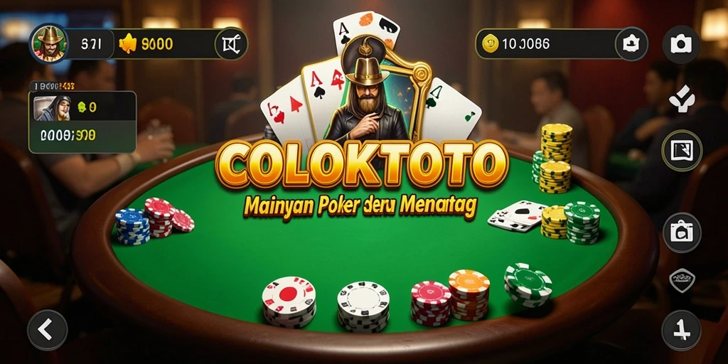 Tampilan screenshot utama COLOKTOTO yang menunjukkan aksi permainan Poker.