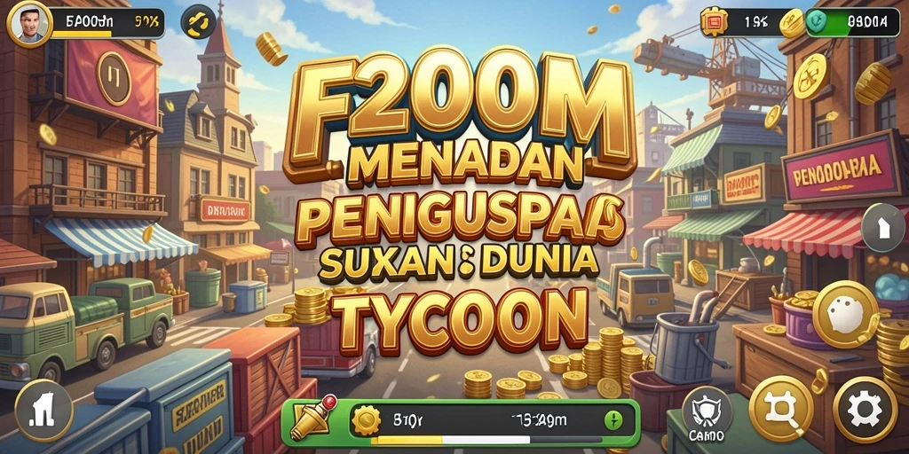 Tampilan gameplay F200M yang menarik dan realistis dalam membangun bisnis.