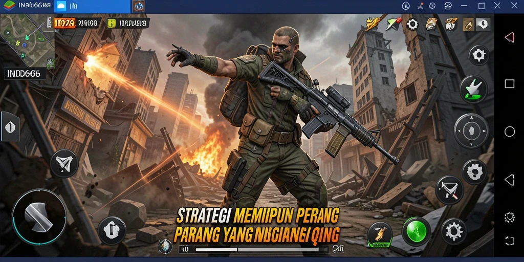 Tampilan gameplay menegangkan dari IND666 yang menunjukkan aksi strategis.