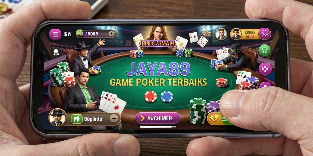 Tampilan gameplay seru dalam aplikasi Poker JAYA89.