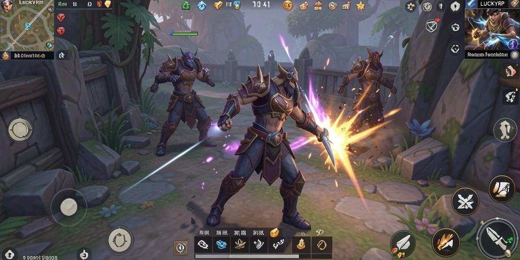 Tangkapan layar gameplay <strong>LUCKYRP</strong> yang menunjukkan pertempuran strategi yang mendalam.