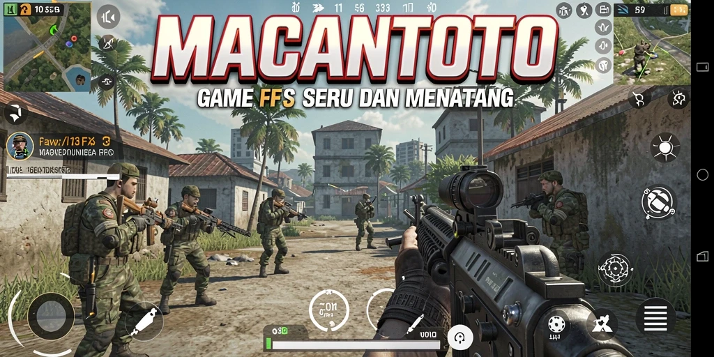 Screenshot utama menunjukkan aksi tembak-menembak dalam gameplay FPS yang mendebarkan.