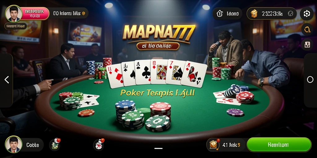 Tangkapan layar utama MAPNA777 menampilkan aksi mendebarkan permainan poker.