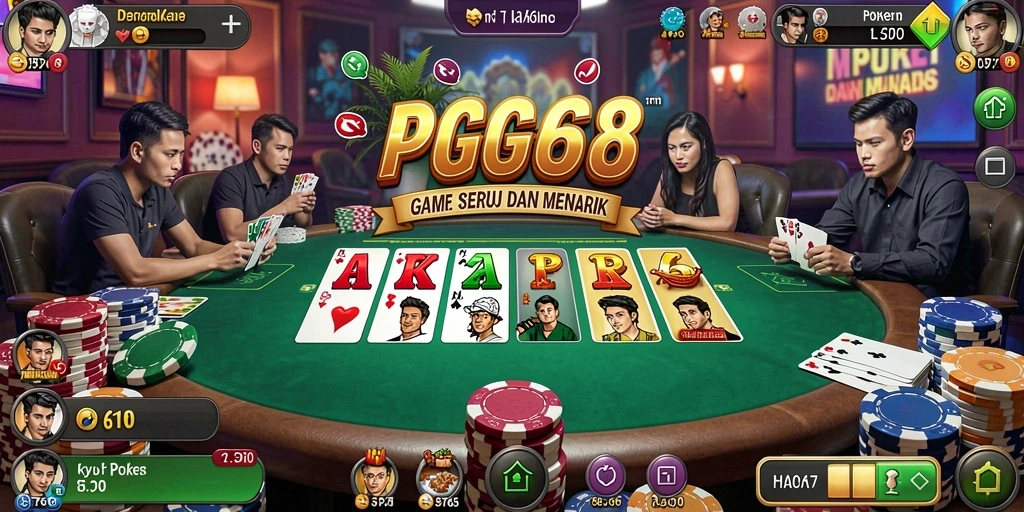 Tampilan gameplay PGG68 yang dinamis dan mengasyikkan saat bermain Poker.