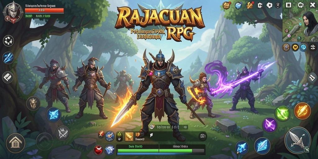 Tangkapan layar utama RAJACUAN menampilkan gameplay RPG yang mendebarkan.