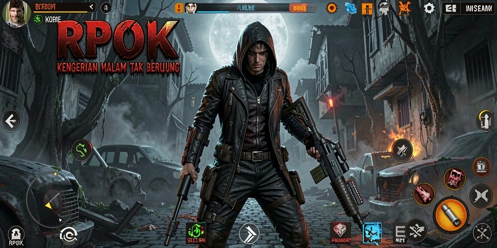 Screenshot gameplay RPOK menampilkan suasana menyeramkan yang mengancam.