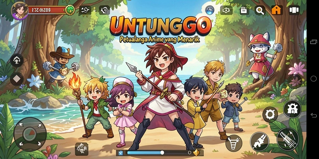 Tampilan gameplay yang seru dan dinamis dari UNTUNGGO.