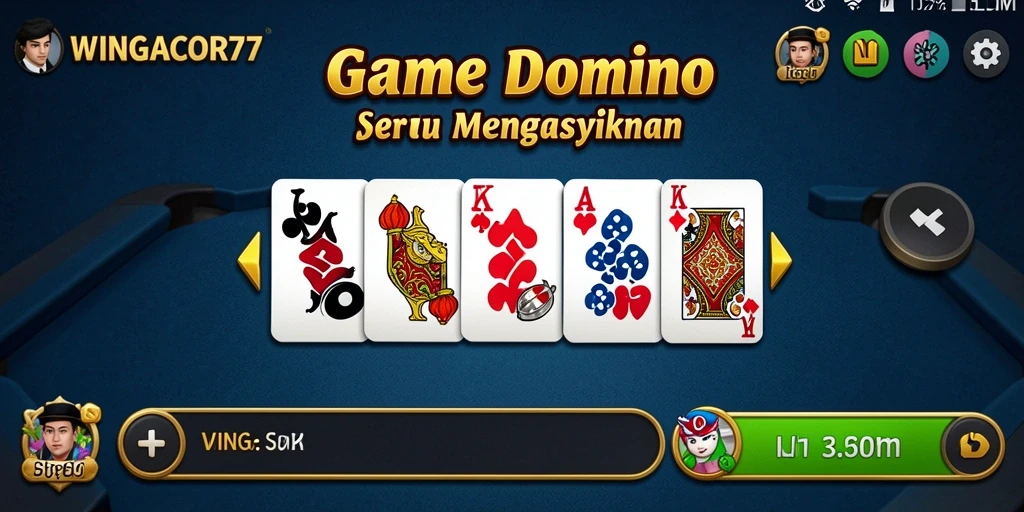 Tampilan gameplay seru dalam permainan Domino WINGACOR77.