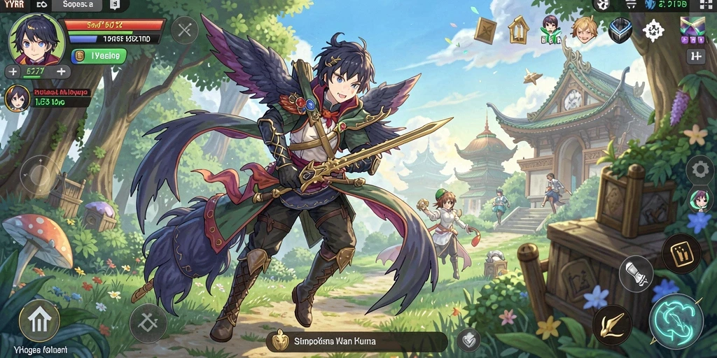 Gameplay YYRR dengan karakter anime yang fantastis dan beragam.